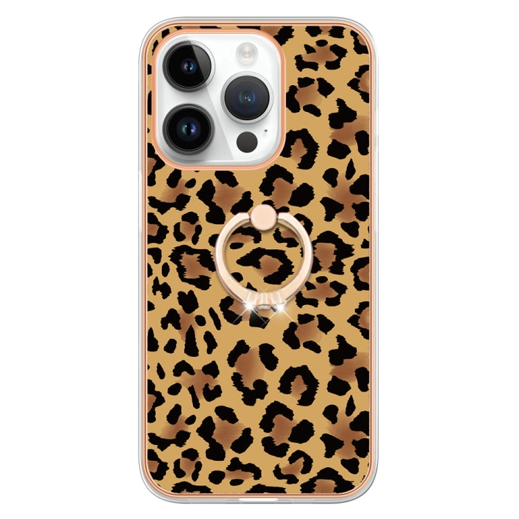 For iPhone 16 Pro Electroplating Dual-side IMD Phone Case with Ring Holder