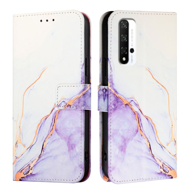 For Honor 20 / 20 Pro / 20S PT003 Marble Pattern Flip Leather Phone Case