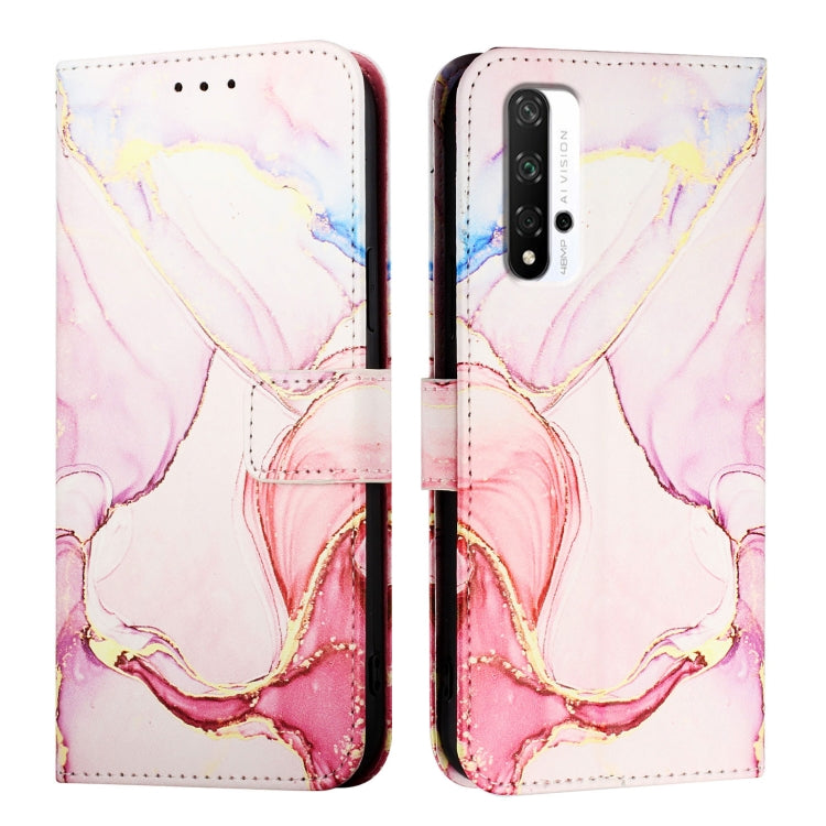 For Honor 20 / 20 Pro / 20S PT003 Marble Pattern Flip Leather Phone Case