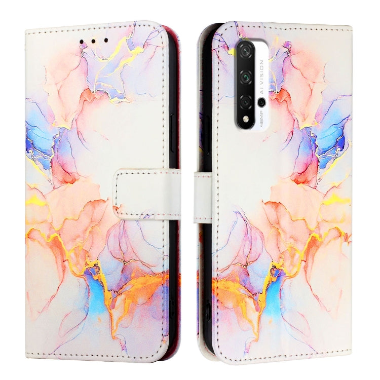 For Honor 20 / 20 Pro / 20S PT003 Marble Pattern Flip Leather Phone Case