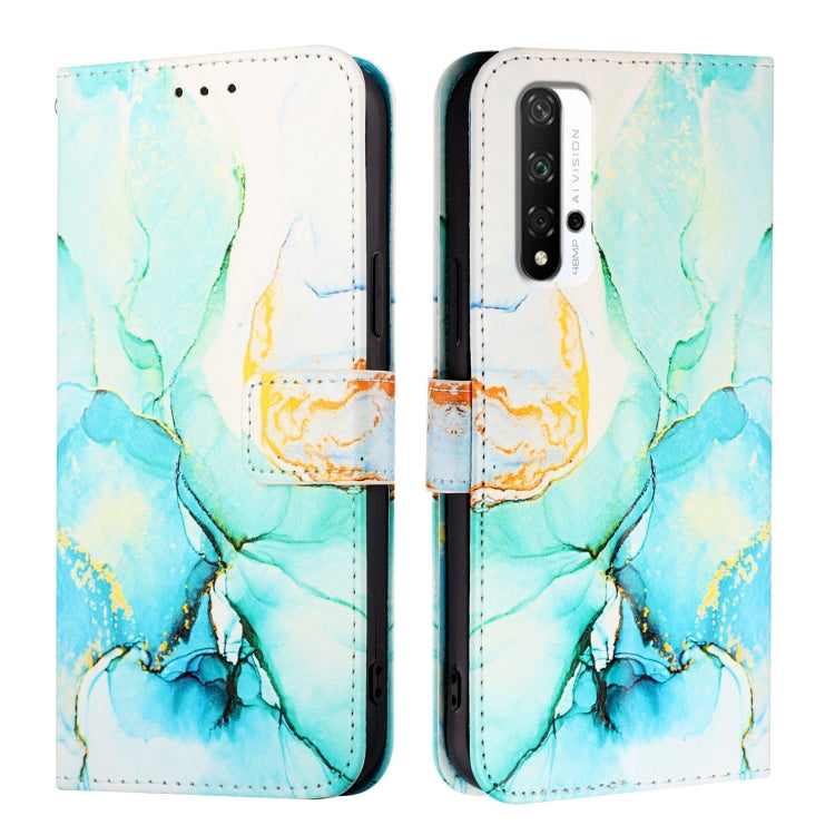 For Honor 20 / 20 Pro / 20S PT003 Marble Pattern Flip Leather Phone Case