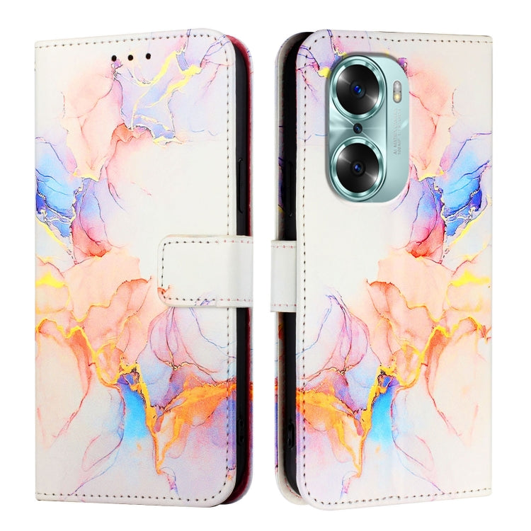 For Honor 60 PT003 Marble Pattern Flip Leather Phone Case