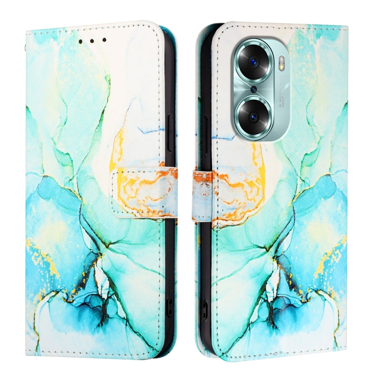 For Honor 60 PT003 Marble Pattern Flip Leather Phone Case