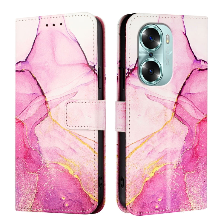 For Honor 60 PT003 Marble Pattern Flip Leather Phone Case