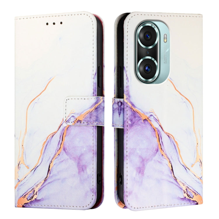 For Honor 60 Pro PT003 Marble Pattern Flip Leather Phone Case