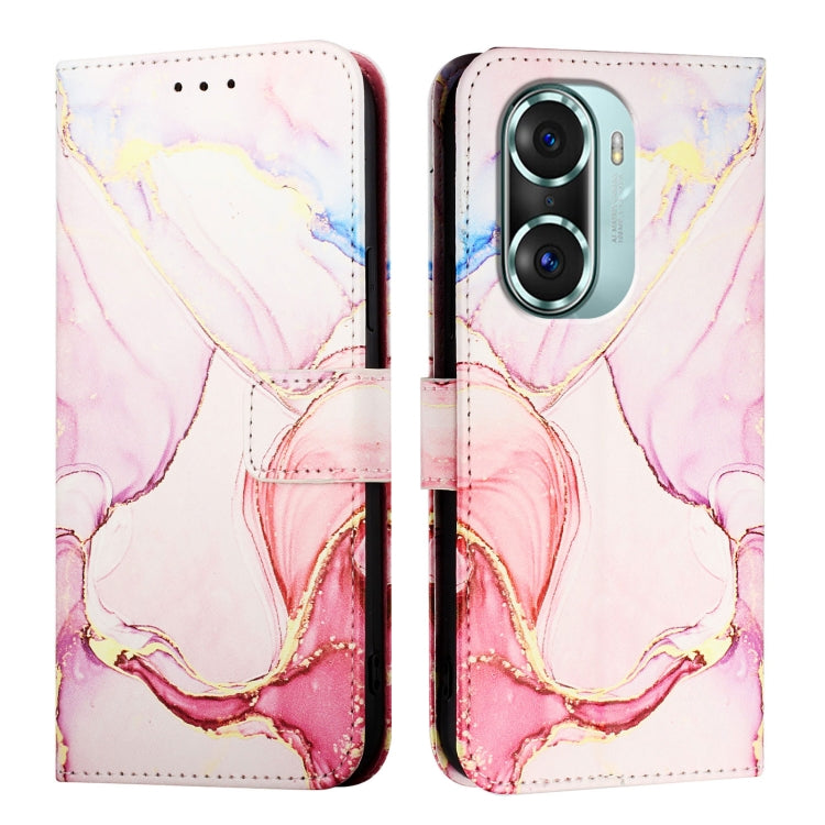 For Honor 60 Pro PT003 Marble Pattern Flip Leather Phone Case