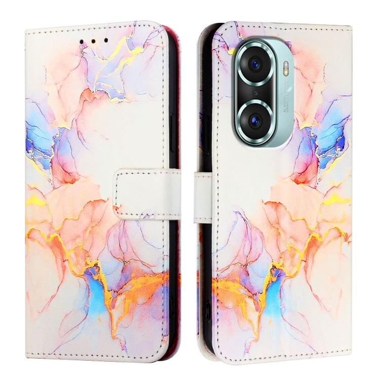 For Honor 60 Pro PT003 Marble Pattern Flip Leather Phone Case