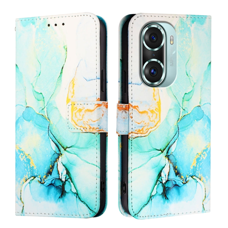For Honor 60 Pro PT003 Marble Pattern Flip Leather Phone Case