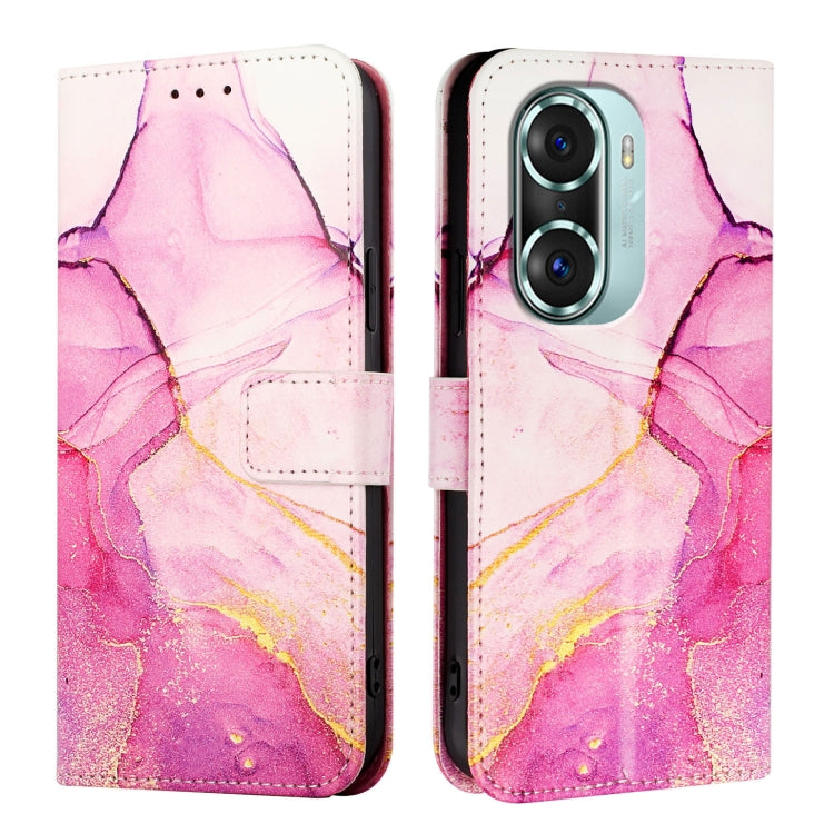 For Honor 60 Pro PT003 Marble Pattern Flip Leather Phone Case