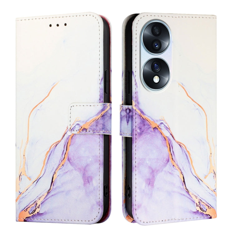 For Honor 70 PT003 Marble Pattern Flip Leather Phone Case