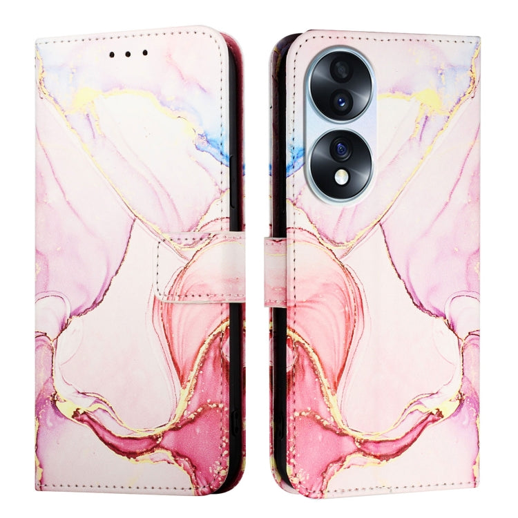 For Honor 70 PT003 Marble Pattern Flip Leather Phone Case