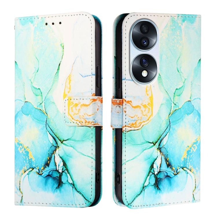 For Honor 70 PT003 Marble Pattern Flip Leather Phone Case