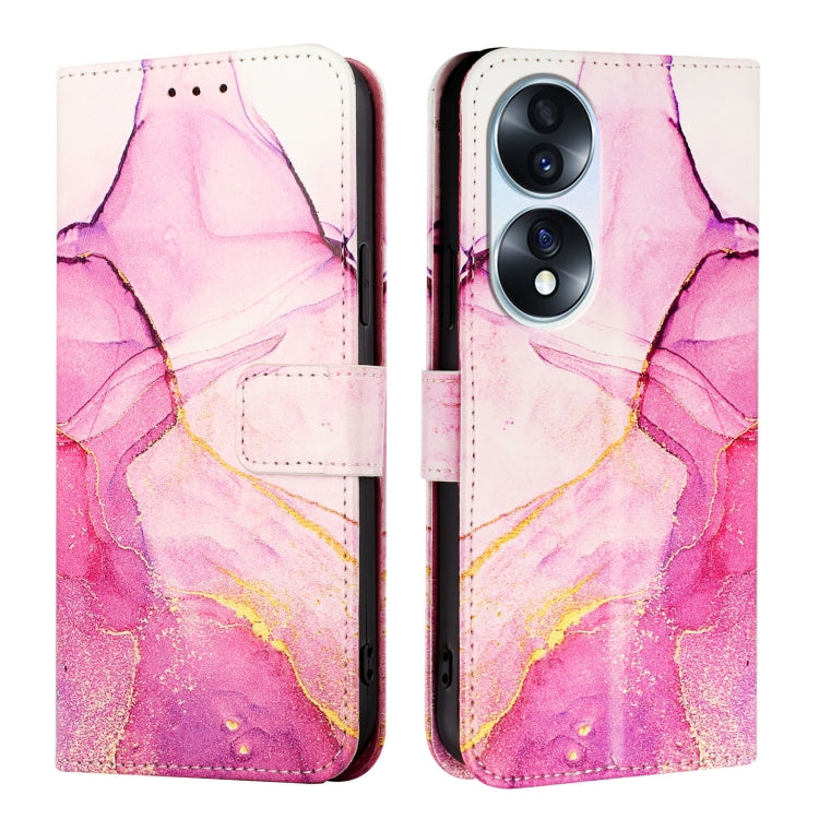 For Honor 70 PT003 Marble Pattern Flip Leather Phone Case