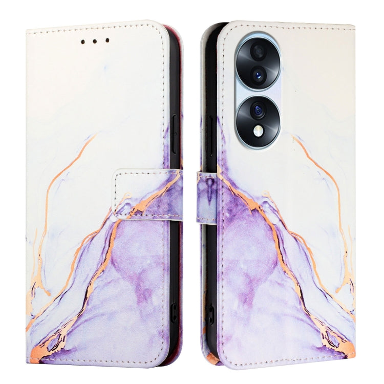 For Honor 70 Pro PT003 Marble Pattern Flip Leather Phone Case