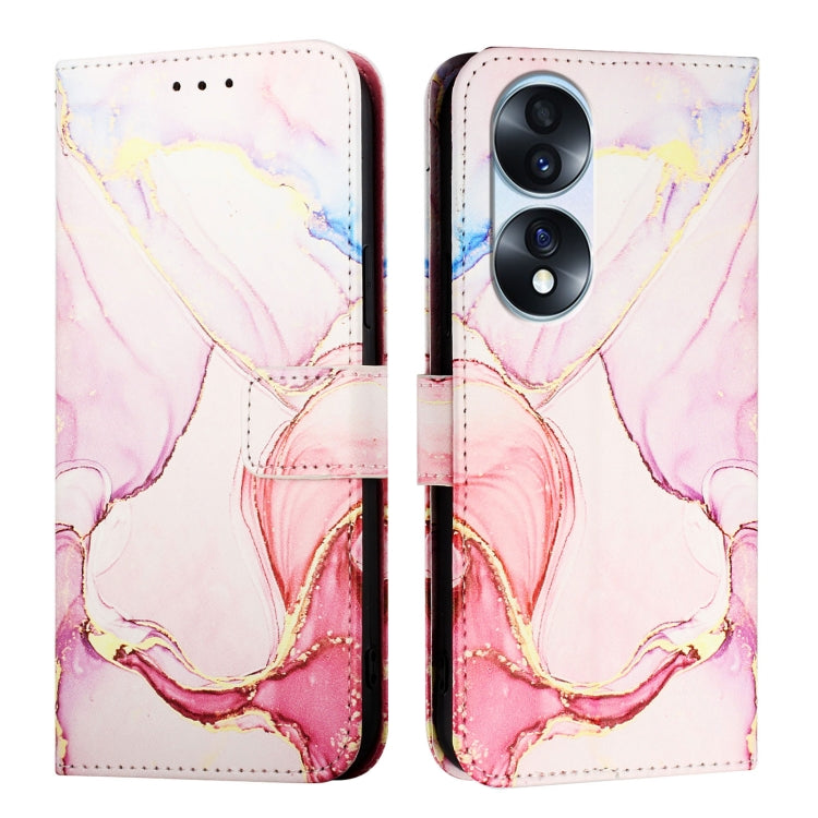 For Honor 70 Pro PT003 Marble Pattern Flip Leather Phone Case