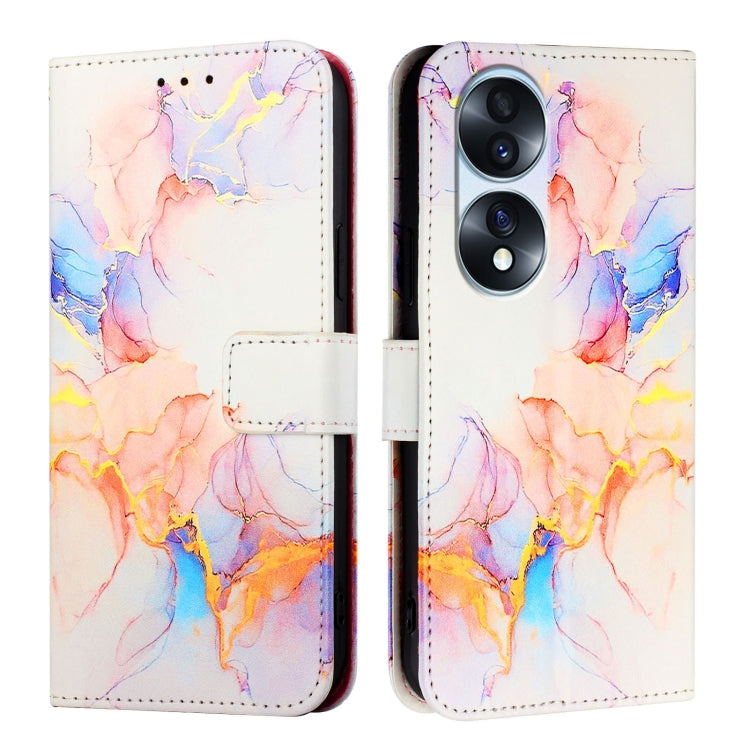 For Honor 70 Pro PT003 Marble Pattern Flip Leather Phone Case