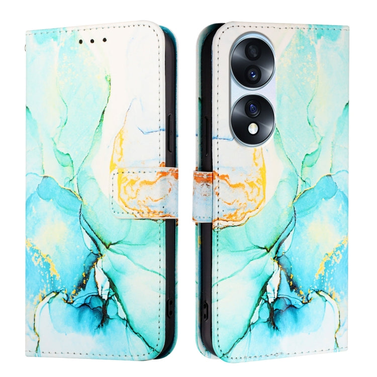 For Honor 70 Pro PT003 Marble Pattern Flip Leather Phone Case