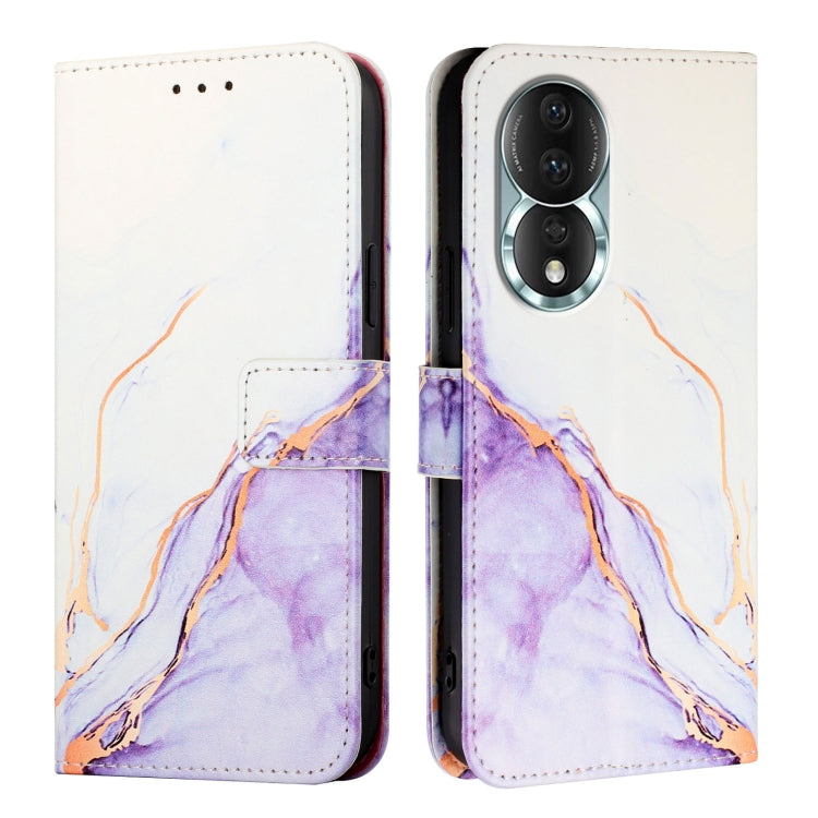 For Honor 80 PT003 Marble Pattern Flip Leather Phone Case