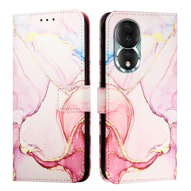For Honor 80 PT003 Marble Pattern Flip Leather Phone Case