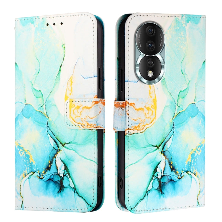 For Honor 80 PT003 Marble Pattern Flip Leather Phone Case