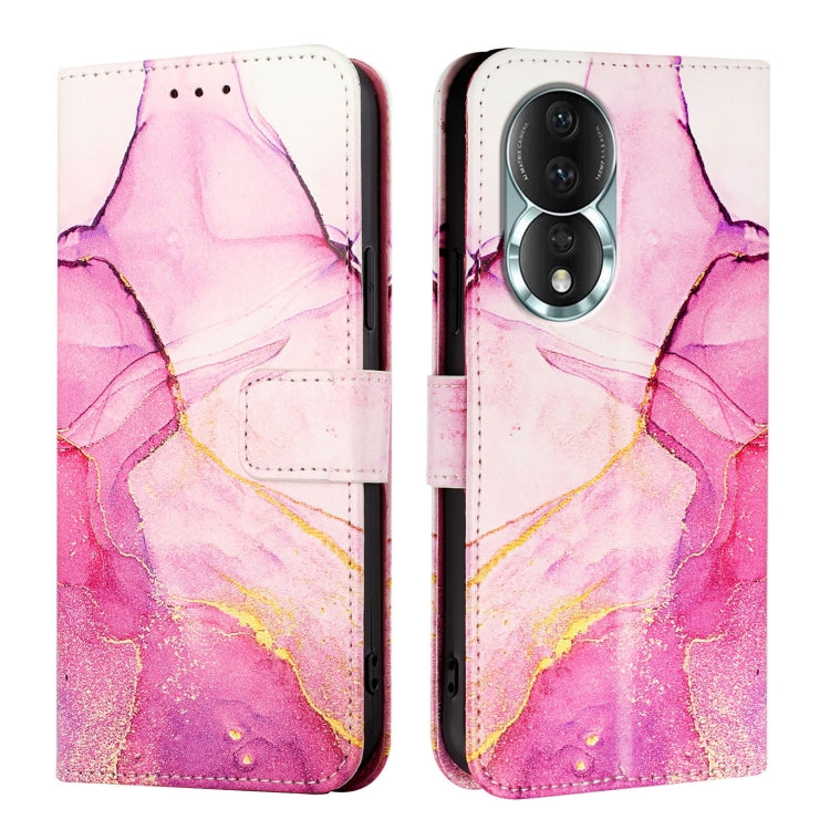 For Honor 80 PT003 Marble Pattern Flip Leather Phone Case