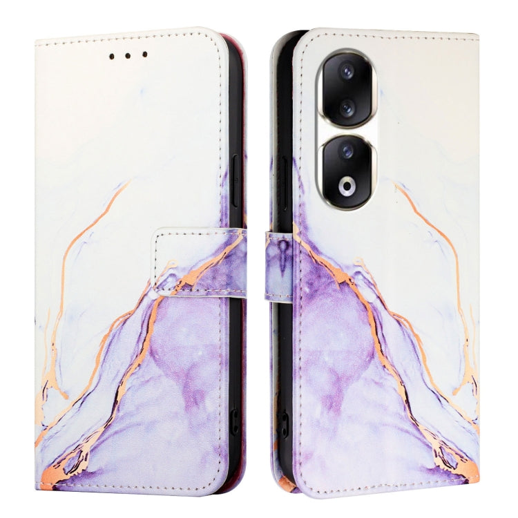 For Honor 90 Pro PT003 Marble Pattern Flip Leather Phone Case