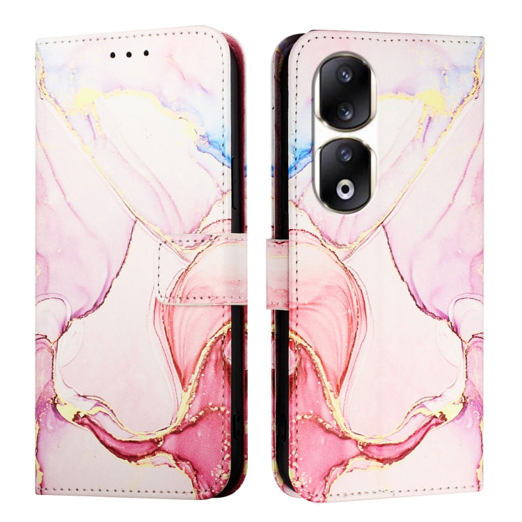 For Honor 90 Pro PT003 Marble Pattern Flip Leather Phone Case