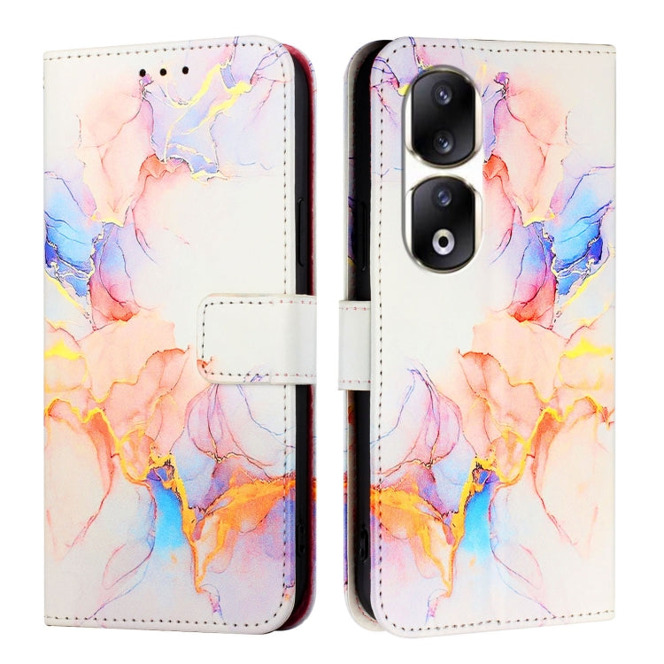 For Honor 90 Pro PT003 Marble Pattern Flip Leather Phone Case