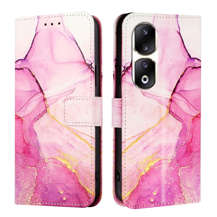 For Honor 90 Pro PT003 Marble Pattern Flip Leather Phone Case