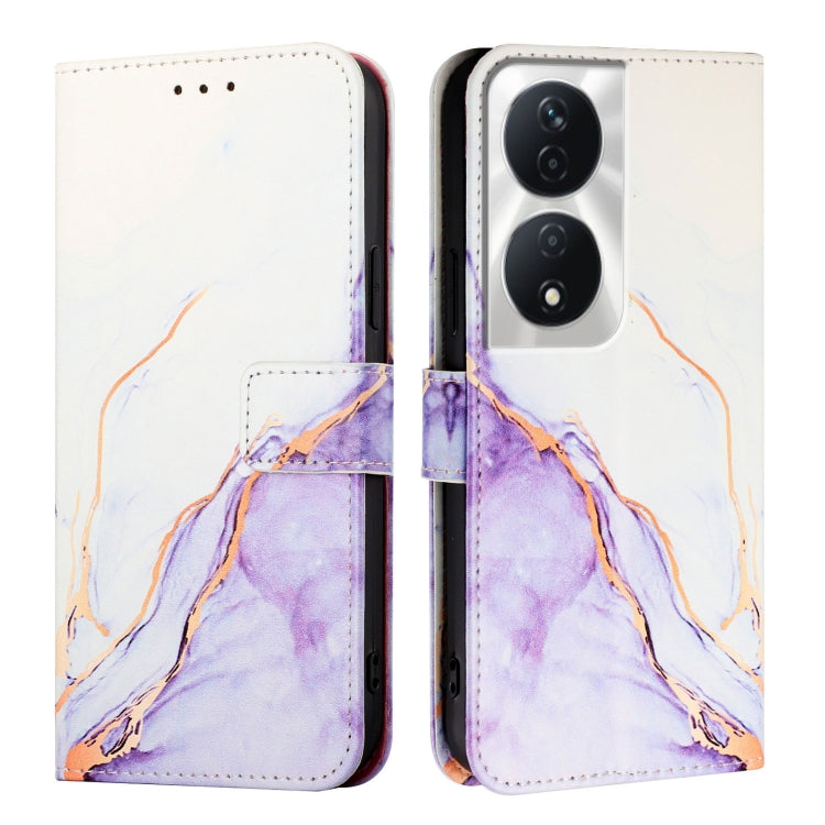 For Honor 90 Smart / X7b / Play 50 Plus PT003 Marble Pattern Flip Leather Phone Case