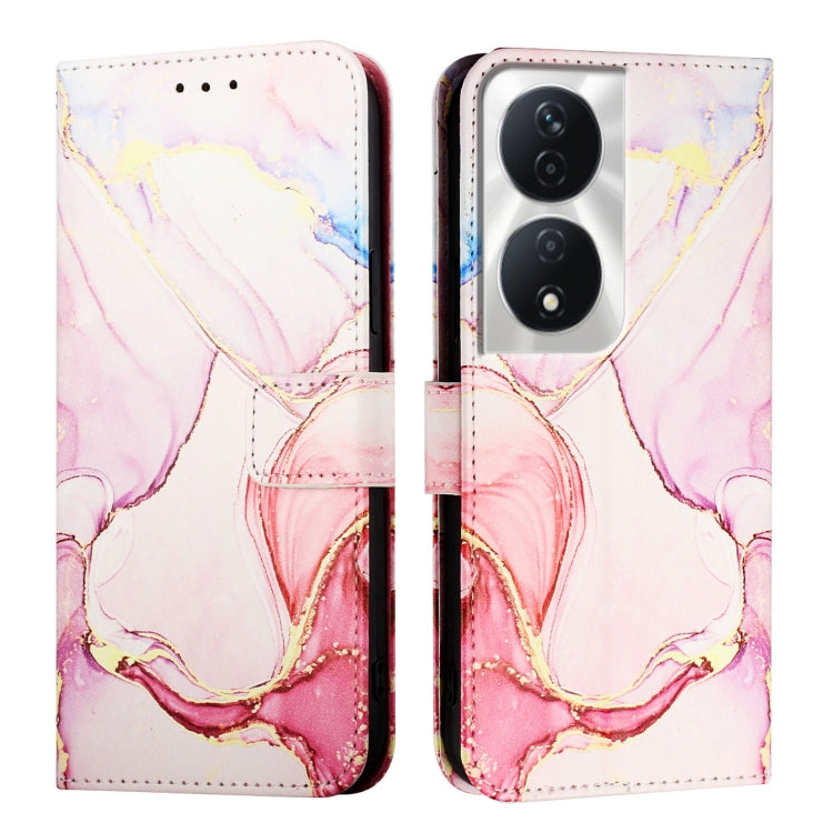 For Honor 90 Smart / X7b / Play 50 Plus PT003 Marble Pattern Flip Leather Phone Case