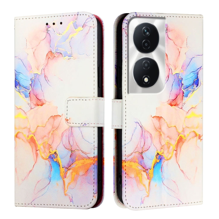 For Honor 90 Smart / X7b / Play 50 Plus PT003 Marble Pattern Flip Leather Phone Case