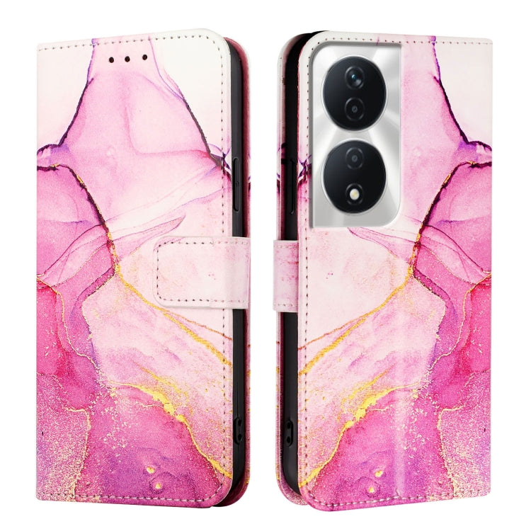 For Honor 90 Smart / X7b / Play 50 Plus PT003 Marble Pattern Flip Leather Phone Case
