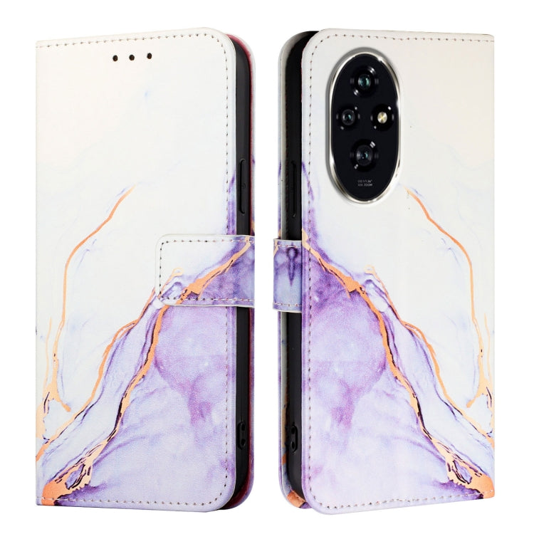 For Honor 200 PT003 Marble Pattern Flip Leather Phone Case