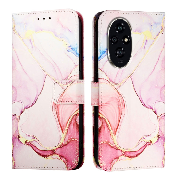 For Honor 200 PT003 Marble Pattern Flip Leather Phone Case