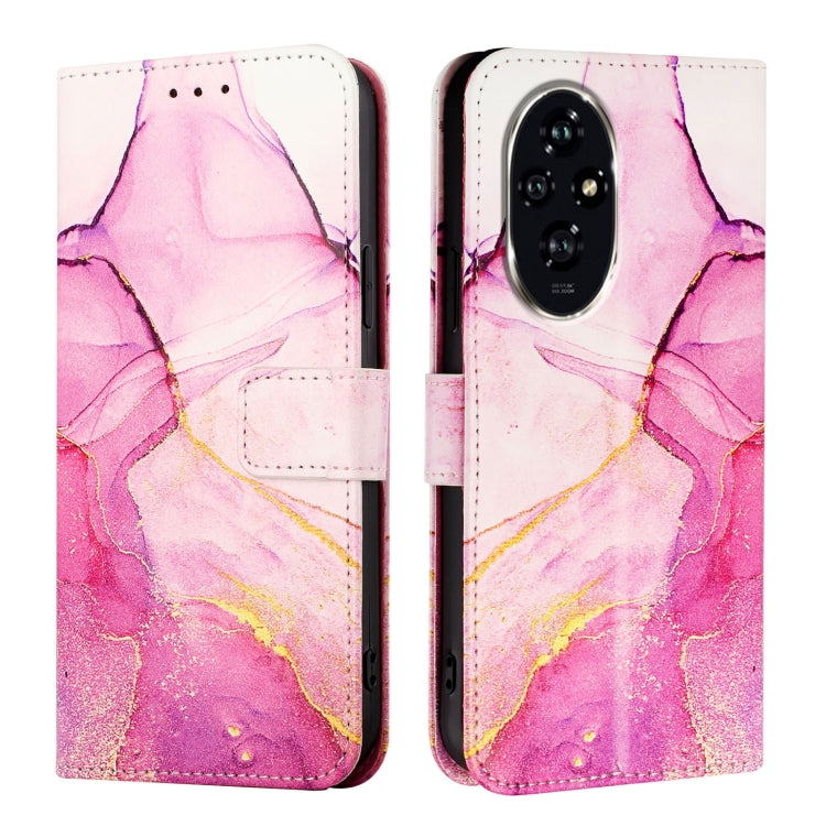 For Honor 200 PT003 Marble Pattern Flip Leather Phone Case