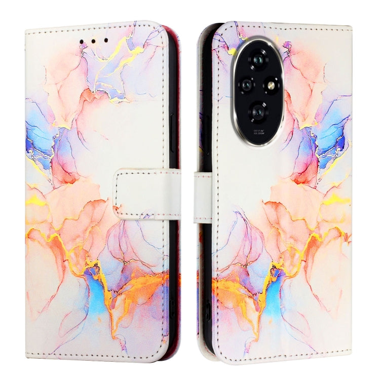 For Honor 200 Pro PT003 Marble Pattern Flip Leather Phone Case