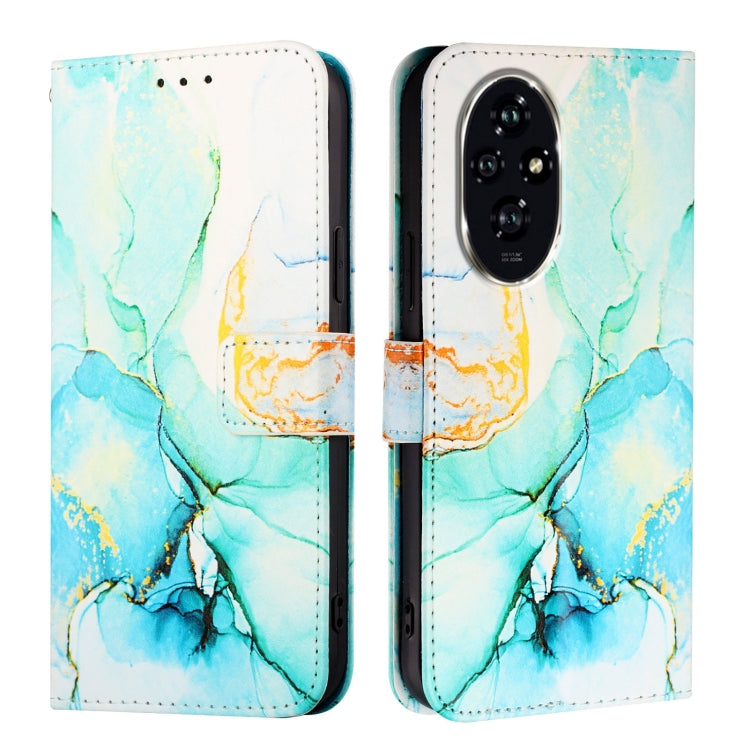 For Honor 200 Pro PT003 Marble Pattern Flip Leather Phone Case