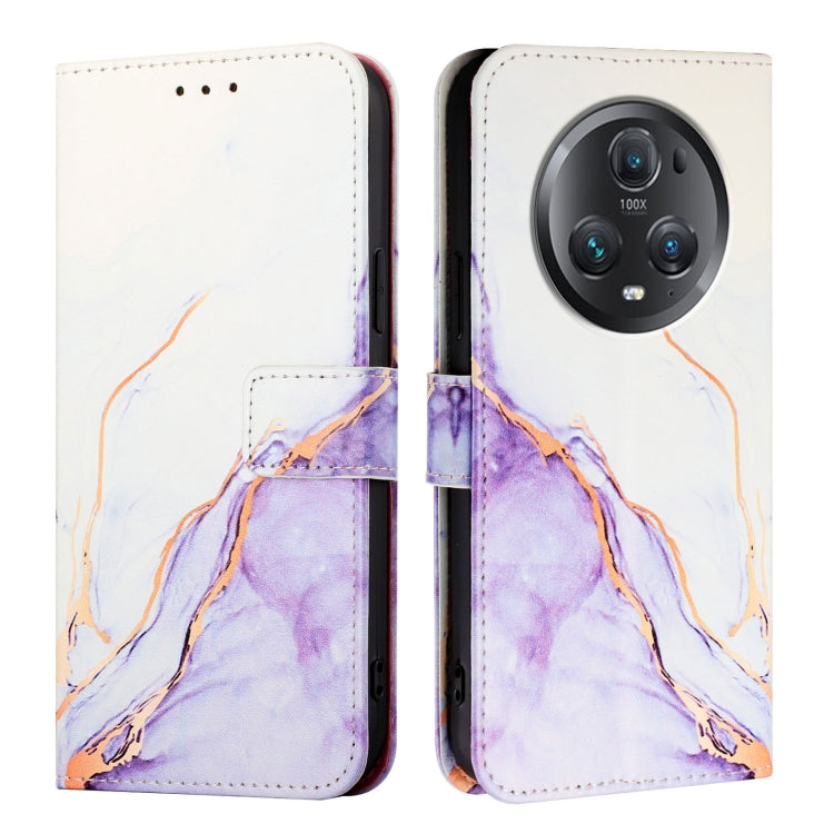 For Honor Magic5 Pro PT003 Marble Pattern Flip Leather Phone Case