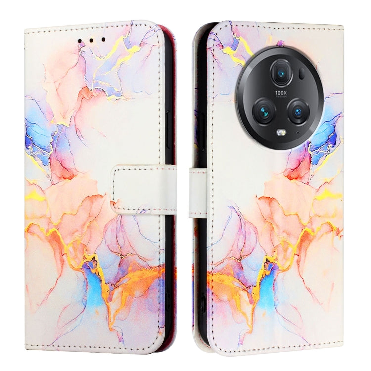 For Honor Magic5 Pro PT003 Marble Pattern Flip Leather Phone Case