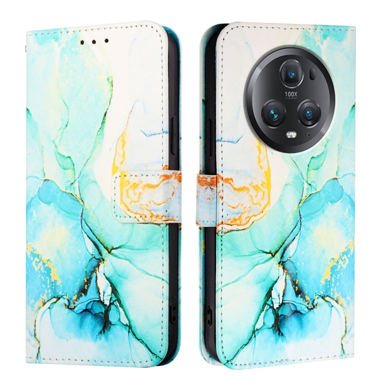 For Honor Magic5 Pro PT003 Marble Pattern Flip Leather Phone Case