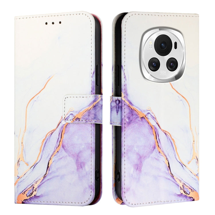 For Honor Magic6 PT003 Marble Pattern Flip Leather Phone Case