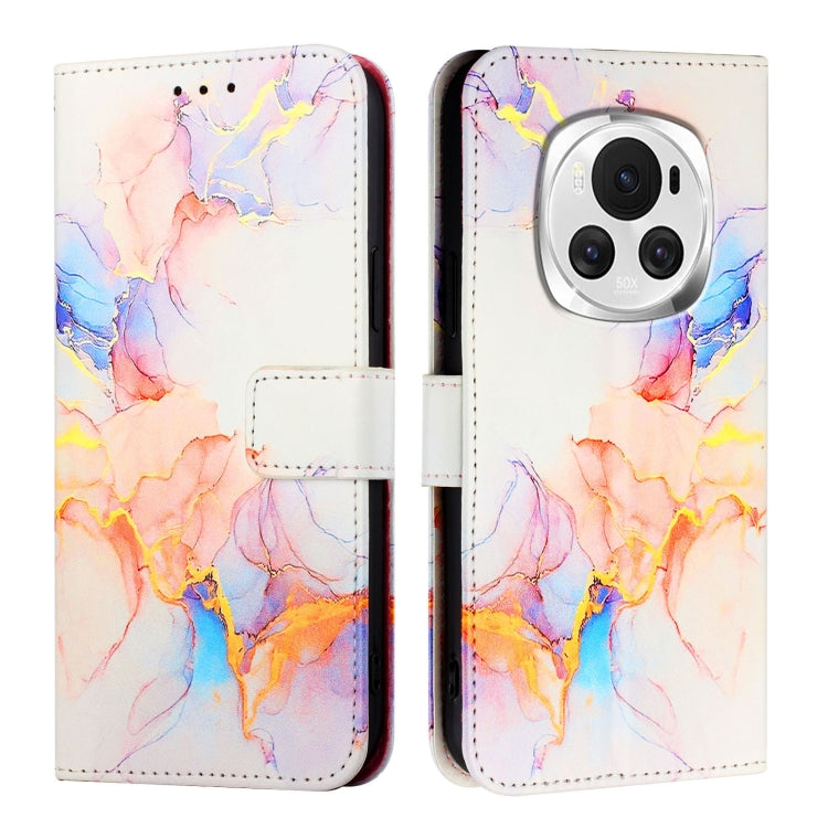 For Honor Magic6 PT003 Marble Pattern Flip Leather Phone Case