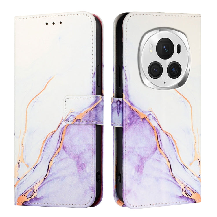 For Honor Magic6 Pro PT003 Marble Pattern Flip Leather Phone Case