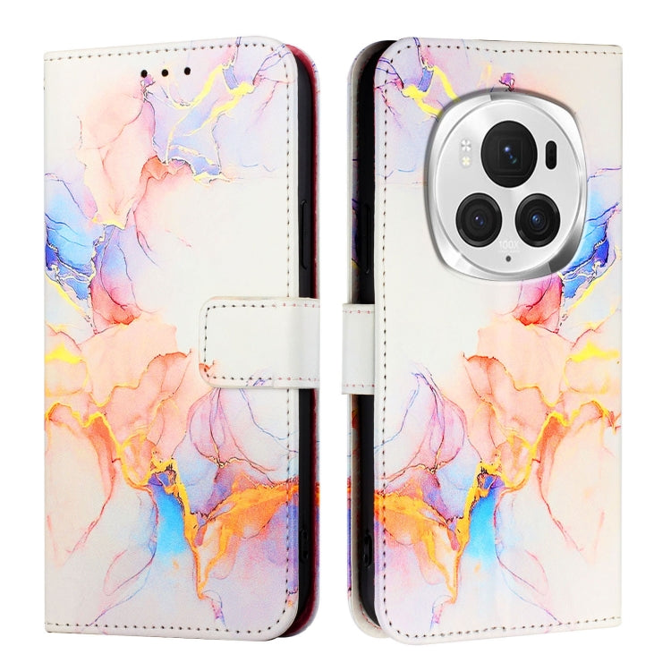 For Honor Magic6 Pro PT003 Marble Pattern Flip Leather Phone Case
