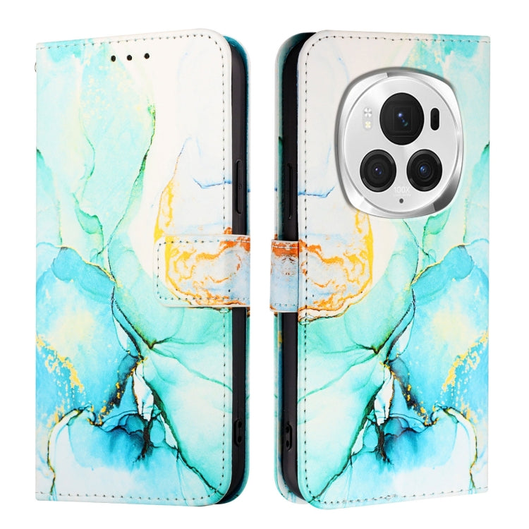 For Honor Magic6 Pro PT003 Marble Pattern Flip Leather Phone Case