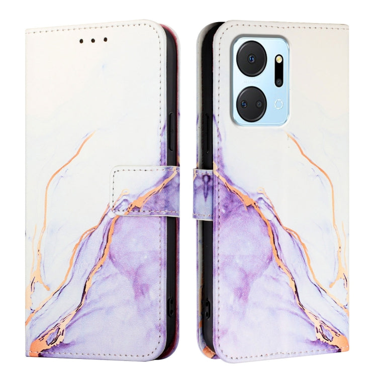 For Honor X7a / Play7T PT003 Marble Pattern Flip Leather Phone Case
