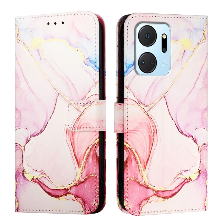 For Honor X7a / Play7T PT003 Marble Pattern Flip Leather Phone Case