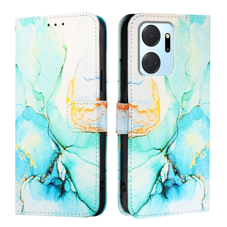 For Honor X7a / Play7T PT003 Marble Pattern Flip Leather Phone Case