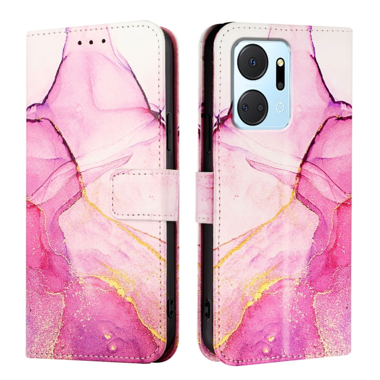 For Honor X7a / Play7T PT003 Marble Pattern Flip Leather Phone Case